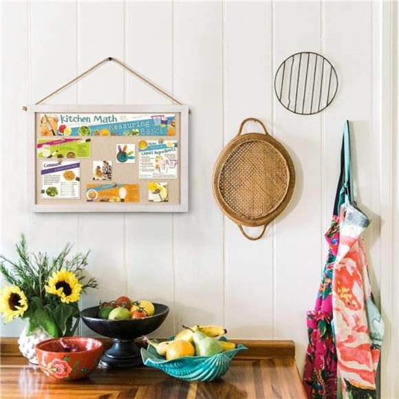 2-Pack Cork Board with Linen 16x11 inch Bulletin Board Wall Decor Hanging Pin - Picture 3 of 6